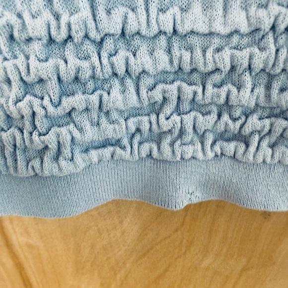 Frame Denim Sky Blue Textured Polo Tee - Picture 16 of 16